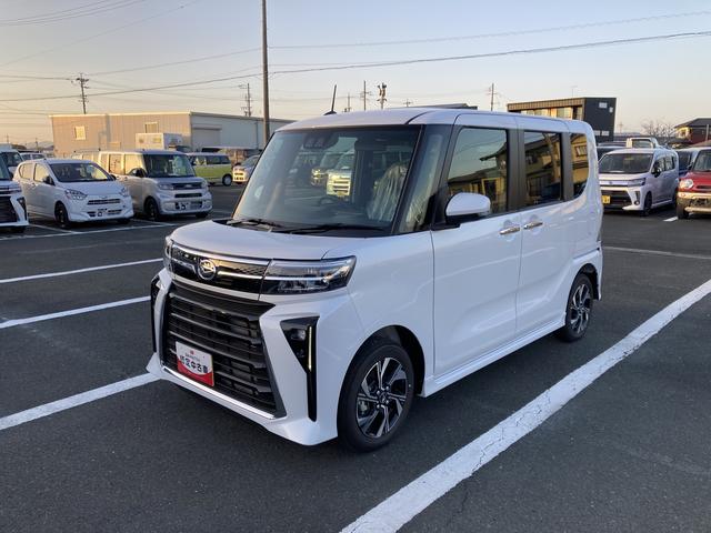 タント カスタムＸ　１４インチアルミホイール　大型エアロバンパー　フルＬＥＤヘッドランプ　オート格納式カラードドアミラー　両側パワースライドドア　キーフリーシステム　プッシュボタンスタート（6枚目）