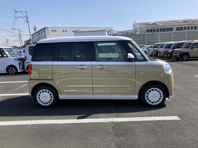 ムーヴキャンバス ストライプスG 14インチフルホイールキャップ LEDヘッドランプ LEDフォグランプ ホっとカップホルダー 両側パワースライドドア キーフリーシステム プッシュボタンスタート UVカットガラス(5枚目)