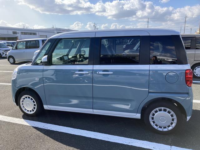 ムーヴキャンバス ストライプスＸ　ナビ付　ナビ付　１４インチフルホイールキャップ　キーフリーシステム　プッシュボタンスタート　ＵＶカットガラス　両側パワースライドドア　ハロゲンヘッドライト　ラゲージアンダーボックス（4枚目）