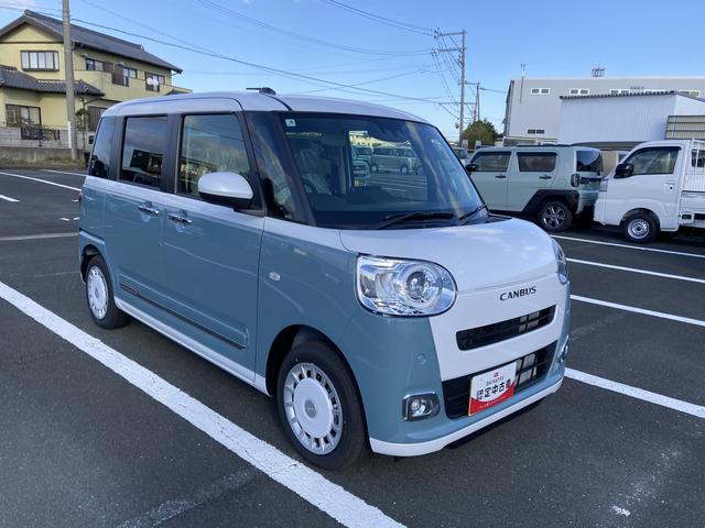 ムーヴキャンバス ストライプスＧ　ナビ付　ナビ　１４インチフルホイールキャップ　ＬＥＤヘッドランプ　ＬＥＤフォグランプ　ホっとカップホルダー　両側パワースライドドア　キーフリーシステム　プッシュボタンスタート　ＵＶカットガラス（7枚目）