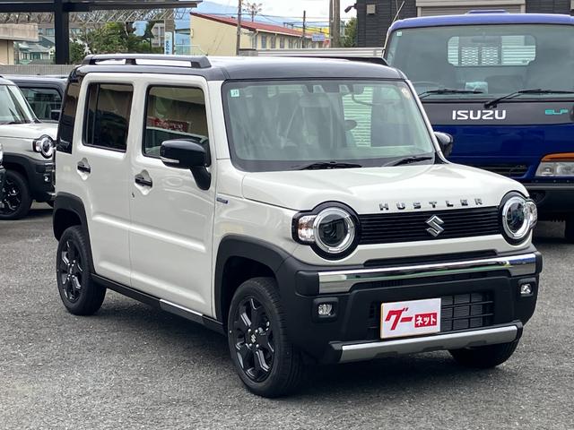 ハスラー タフワイルド 届出済未使用車 ブラックフロントグリル ブラックメタリックホイール ルーフレール 撥水シート セーフティーサポート(3枚目)