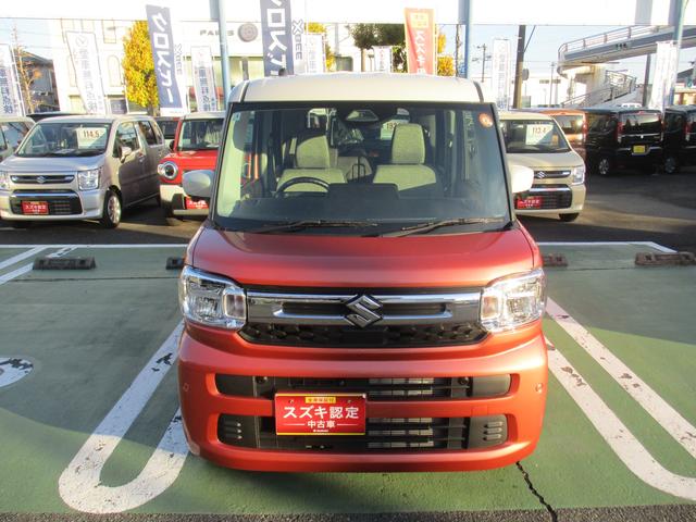 スペーシア HYBRID X 衝突被害軽減ブレーキ オートライト Bluetooth 後席両側パワースライドドア 純正ナビ プッシュスタート シートヒーター オートエアコン スズキセーフティーサポート LEDヘッドランプ アイドリングストップ(3枚目)