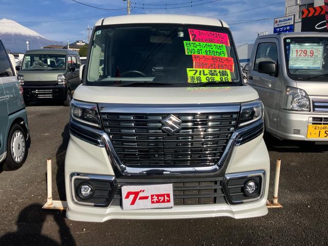 スペーシアカスタム ハイブリッドＸＳターボ　社外フローティングナビフルセグＴＶ　ＤＶＤ　ブルートゥース　サブウーファー　全方位カメラ　ＲＳＲダウンサス　両側オートスライドドア　社外１６インチアルミ　ドライブレコーダー　キーフリー（3枚目）