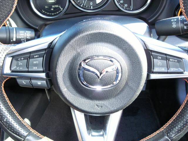 ロードスター ３０周年記念車　１１０台限定　ＲＥＣＡＲＯ社製シート　Ｂｒｅｍｂｏ社製フロントキャリパー（オレンジ塗装）ＮＩＳＳＩＮ社製リアキャリパー（オレンジ塗装）純正ナビ　フルセグＴＶ　ＴＶキャンセラー　バックカメラ　ＥＴＣ（17枚目）