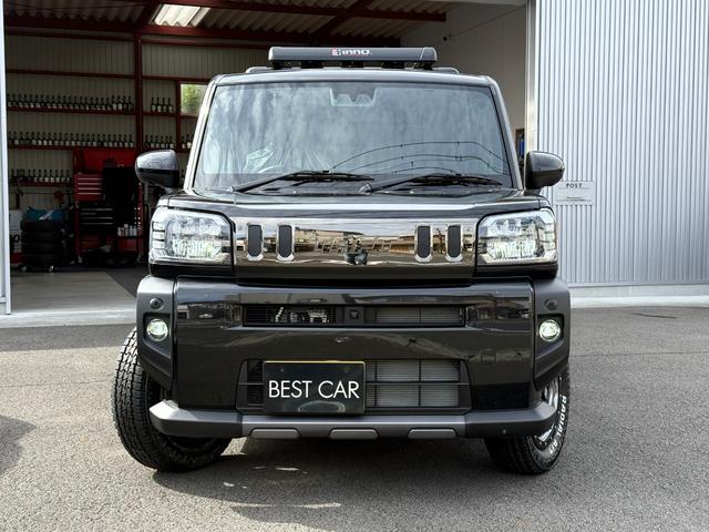 タフト Ｇターボ　ダーククロムベンチャー　パノラマモニター　９”スマホ連動ディスプレイオーディオ　ＴＶ　ＨＤＭＩ　ブルートゥース　レーダークルーズ　ダークメッキ　本革巻ステアリング　１５ＡＷ／ホワイトレター　純正フードラック＆エアロベース（70枚目）