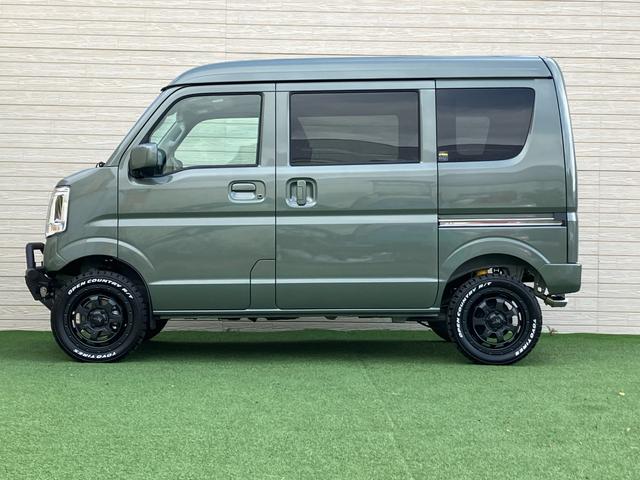 エブリイ ジョインターボ　４０ｍｍリフトアップ車　ブッシュバー　スキッドプレート　ＩＰＦフォグランプ　オープンカントリー　ブレーキホース延長ステー　ＲＳＲラテラルロッド　前後オリジナルショートバンパー　マフラーカッター（18枚目）