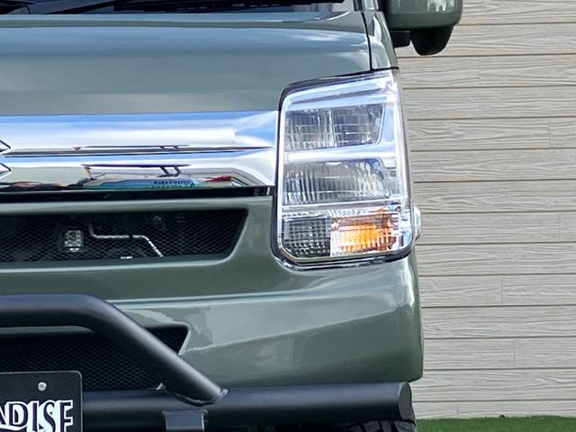 エブリイ ジョインターボ　４０ｍｍリフトアップ車　ブッシュバー　スキッドプレート　ＩＰＦフォグランプ　オープンカントリー　ブレーキホース延長ステー　ＲＳＲラテラルロッド　前後オリジナルショートバンパー　マフラーカッター（49枚目）