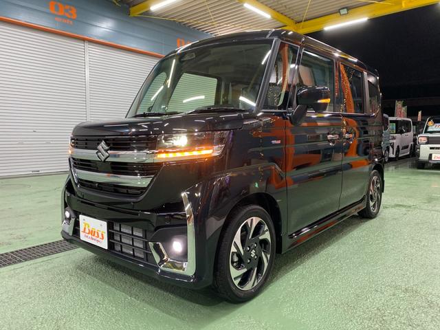 スペーシアカスタム ハイブリッドＸＳターボ　展示試乗車　スズキセーフティサポート　全方位モニター付ナビ装着車　スズキコネクト対応　両側パワースライドドア　ＬＥＤオートライト　オートクルーズコントロール　ＢＯＳＳデザインフロアーマット（2枚目）