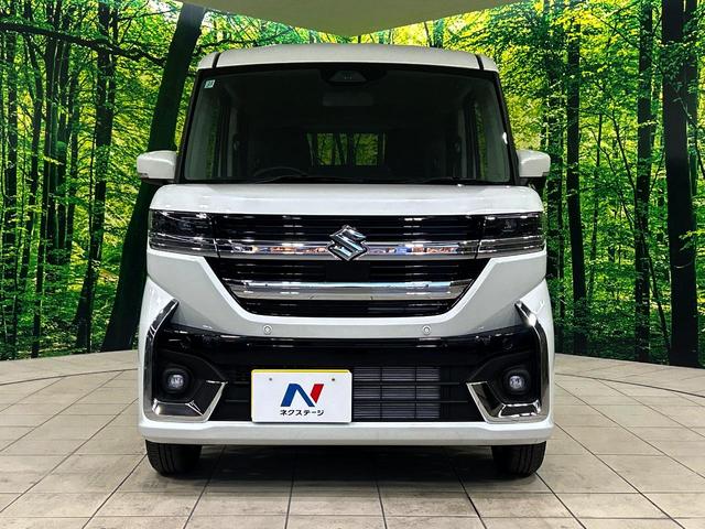 スペーシアカスタム ハイブリッドGS 届出済未使用車 両側スライド片側電動スライドドア セーフティサポート アダプティブクルーズ シートヒーター クリアランスソナー スマートキー LEDヘッド 車線逸脱警報 オートライト(14枚目)