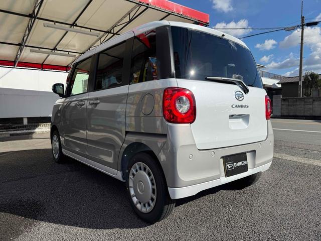 ムーヴキャンバス ストライプスＸ　バックカメラ　両側電動スライドドア　ＴＶ　クリアランスソナー　衝突被害軽減システム　オートライト　スマートキー　アイドリングストップ　電動格納ミラー　ベンチシート　ＣＶＴ　盗難防止システム　ＡＢＳ（17枚目）