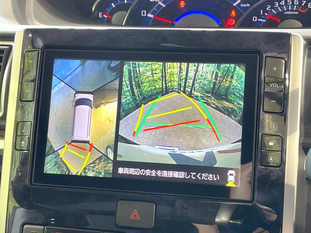 タント カスタムＲＳ　トップエディションＶＳ　ＳＡＩＩＩ　両側電動ドア　純正８型ナビ　全周囲カメラ　衝突被害軽減システム　禁煙車　ハーフレザーシート　シートヒーター　コーナーセンサー　スマートキー　ＬＥＤヘッド　ＥＴＣ　オートハイビーム　Ｂｌｕｅｔｏｏｔｈ（5枚目）