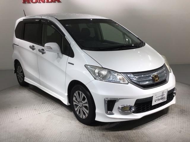 フリードハイブリッド ジャストセレクション　１年保証　ナビ　ＴＶ　Ｒカメラ　ＣＤ録音　ＢＴオ－ディオ　ＤＶＤ　ドラレコ　ＥＴＣ　ＨＩＤ　両側電動ドア　ＶＳＡ　クルコン　アルミ　スマ－トキ－　盗難防止装置　整備記録簿　ＡＡＣ　スペアキ－　地デジ（47枚目）