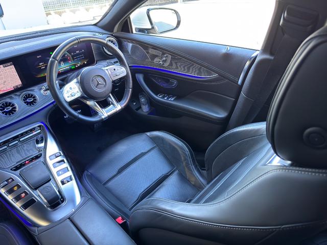 GT 4ドアクーペ 43 4マチック+ エクスクルーシブPKG サンルーフ 純正ナビ フルセグ パノラマカメラ スマートキーX2 ブルメスター ETC2.0 HUD レーダーセーフティ ベンチレーターシート LEDヘッドライト 保 取説(8枚目)