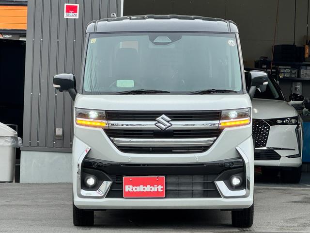 スペーシアカスタム ハイブリッドＸＳターボ　法人１オーナー　純正８型ナビ　フルセグ　両側パワースライドドア　アダクティブクルーズ　ヘッドアップディスプレイ　ＤＶＤ再生　ＢＴオーディオ対応　ハーフレザーシート　パノラマカメラ　ＬＥＤヘッド　フォグ（2枚目）