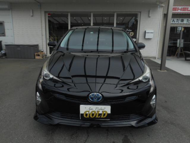 プリウス Sツーリングセレクション エアロ 9型TVナビ バックカメラ 黒革シート(3枚目)