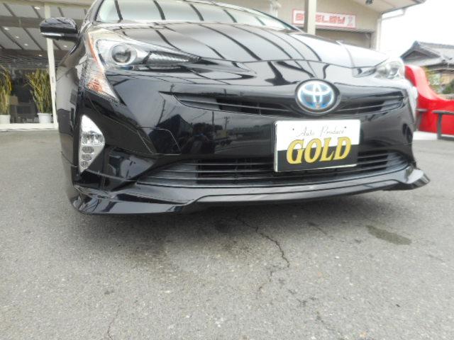 プリウス Sツーリングセレクション エアロ 9型TVナビ バックカメラ 黒革シート(4枚目)