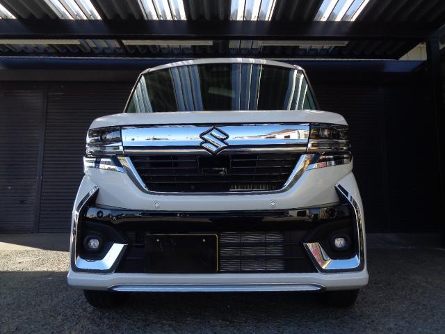 スペーシアカスタム ハイブリッドXSターボ 4WD 禁煙車 純正メモリーナビ/TV/Bluetooth 全方位モニター 両側パワースライドドア純正15インチアルミ DOPグリル/ドアミラー/バックドアガーニッシュ スペアタイヤ スマートキー2本(7枚目)