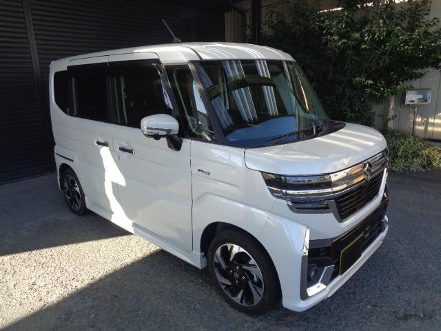 スペーシアカスタム ハイブリッドXSターボ 4WD 禁煙車 純正メモリーナビ/TV/Bluetooth 全方位モニター 両側パワースライドドア純正15インチアルミ DOPグリル/ドアミラー/バックドアガーニッシュ スペアタイヤ スマートキー2本(8枚目)