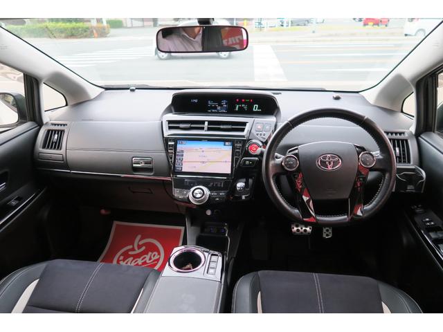 プリウスアルファ Sツーリングセレクション・G’s LEDヘッドランプ ローダウンスプリング 18インチアルミ スポーツシート 社外ナビ フルセグTV バックカメラ スペアキー有(3枚目)