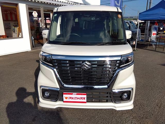 スペーシアカスタム ハイブリッドＸＳターボ☆８型ナビ☆修復歴無し☆禁煙車☆　８インチナビ・ＤＶＤ再生・ＣＤ録音・ＢＴｏｏｔｈ・Ｂカメラ・ＥＴＣ・前後ドラレコ・ハーフレザー＆ヒータ・パドルシフト・レーダーブレーキ・クルーズコント・ＬＥＤオートハイビーム・ＬＥＤフォグ・後方ソナー（3枚目）