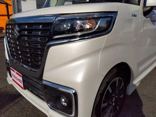 スペーシアカスタム ハイブリッドＸＳターボ☆８型ナビ☆修復歴無し☆禁煙車☆　８インチナビ・ＤＶＤ再生・ＣＤ録音・ＢＴｏｏｔｈ・Ｂカメラ・ＥＴＣ・前後ドラレコ・ハーフレザー＆ヒータ・パドルシフト・レーダーブレーキ・クルーズコント・ＬＥＤオートハイビーム・ＬＥＤフォグ・後方ソナー（18枚目）