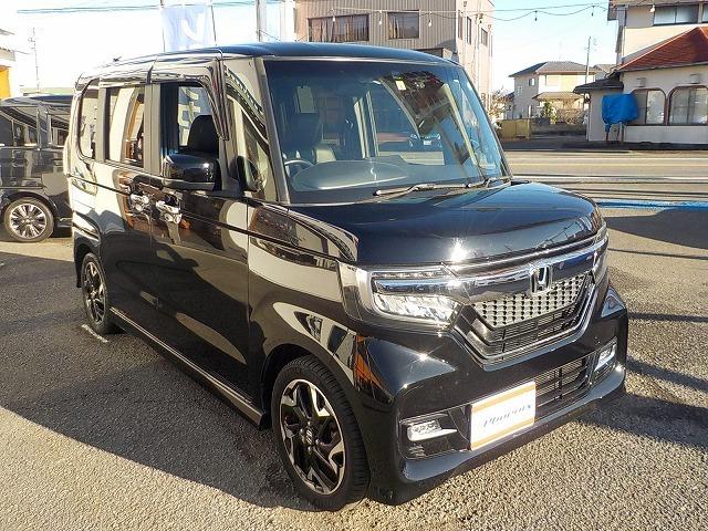 Ｎ－ＢＯＸカスタム Ｇ・Ｌターボホンダセンシング☆純正ナビ・修復歴無し☆　純正ナビ・ＤＶＤ再生・Ｂｔｏｏｔｈ・Ｂカメラ・ＥＴＣ・ドラレコ・ハーフレザー＆ヒーター・パドルシフト・衝突軽減・レーダークルーズ＆操舵支援・両パワスラ・ＬＥＤオートハイビーム（4枚目）