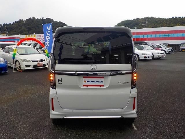 Ｎ－ＢＯＸカスタム Ｌターボ☆純正ナビ☆半革シート☆修復歴無し☆禁煙車☆　純正ナビ・ＤＶＤ再生・ＣＤ録音・Ｉｐｏｄ接続・ＵＳＢ＆ＢＴｏｏｔｈ・ＥＴＣ・ナビ連動前後ドラレコ・ハーフレザー＆ヒーター・コーナーソナー・パドルシフト・レーダークルーズ操舵支援・ＬＥＤオートハイビーム（7枚目）