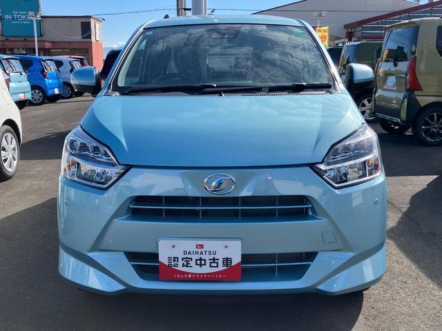 ミライース Ｘ　ＳＡＩＩＩ　１４インチフルホイールキャップ　ＬＥＤヘッドランプ　電動格納式（カラード）ドアミラー　自発光式デジタルメーターブルーイルミネーションメーター　マニュアルエアコン（ダイヤル式）　キーレスエントリー（3枚目）