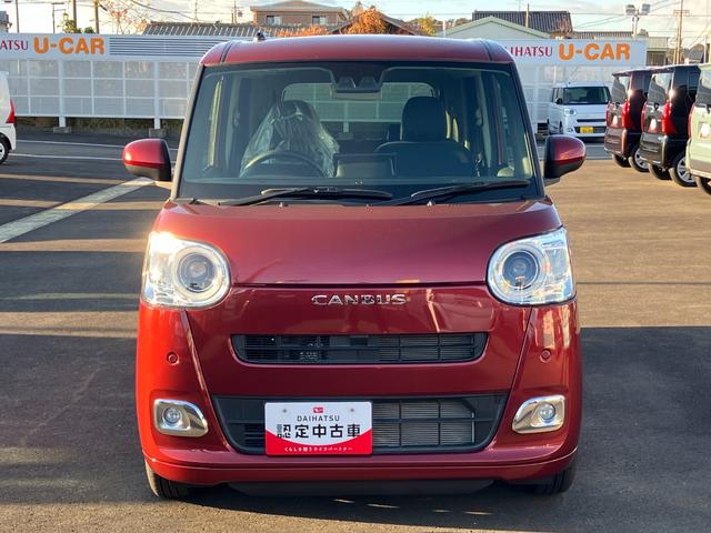 ムーヴキャンバス セオリーＧ　１４インチフルホイールキャップ　ＬＥＤヘッドランプ　ＬＥＤフォグランプ　ホっとカップホルダー　両側パワースライドドア　キーフリーシステム　プッシュボタンスタート　ＵＶカットガラス（2枚目）