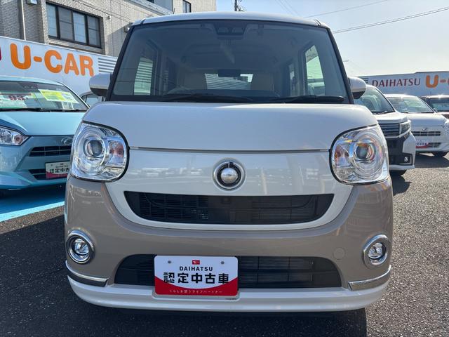 ムーヴキャンバス ＧメイクアップＶＳ　ＳＡＩＩＩ　１４インチフルホイールキャップ　ＬＥＤヘッドランプ　キーフリーシステム　両側パワースライドドア　オートエアコン（プッシュ式）　オートライト　置きラクボックス（2枚目）