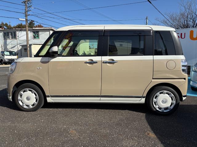 ムーヴキャンバス ＧメイクアップＶＳ　ＳＡＩＩＩ　１４インチフルホイールキャップ　ＬＥＤヘッドランプ　キーフリーシステム　両側パワースライドドア　オートエアコン（プッシュ式）　オートライト　置きラクボックス（6枚目）