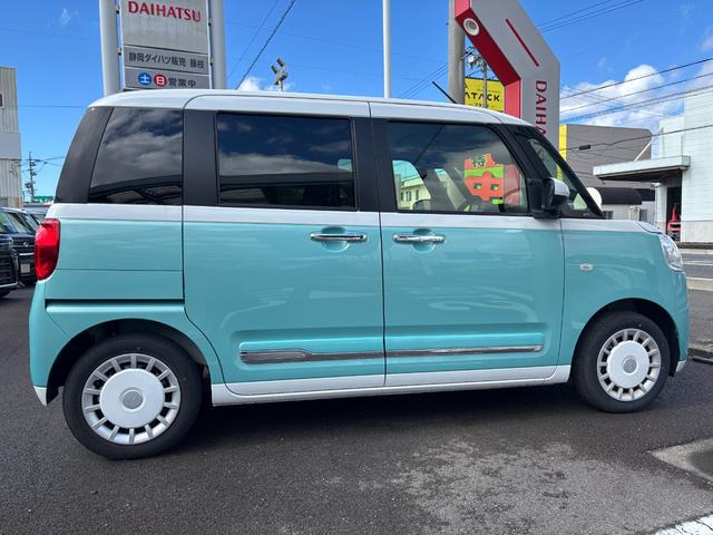 ムーヴキャンバス ストライプスＧ　１４インチフルホイールキャップ　ＬＥＤヘッドランプ　ＬＥＤフォグランプ　ホっとカップホルダー　両側パワースライドドア　キーフリーシステム　プッシュボタンスタート　ＵＶカットガラス（4枚目）