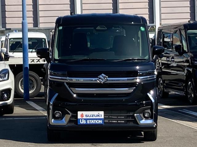 スペーシアカスタム カスタム　ＨＹＢＲＩＤ　ＸＳターボ　ナビ　全方位カメラ　オートライト　Ｂｌｕｅｔｏｏｔｈ　スライドドア　純正ナビ　プッシュスタート　シートヒーター　オートエアコン　禁煙車　衝突被害軽減システム　横滑り防止機能　衝突安全ボディ　盗難防止システム（4枚目）
