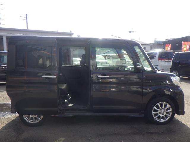 タント カスタムＸ　１年保証付　後期型　社外ナビ　ワンセグＴＶ　左側パワースライドドア　ＬＥＤヘッドライト　オートライト　スマートキー　プッシュスタート　社外アルミホイール　オートエアコン　電動格納ミラー　バニティミラー（7枚目）