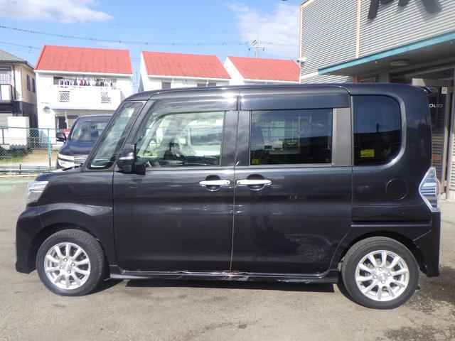 タント カスタムＸ　１年保証付　後期型　社外ナビ　ワンセグＴＶ　左側パワースライドドア　ＬＥＤヘッドライト　オートライト　スマートキー　プッシュスタート　社外アルミホイール　オートエアコン　電動格納ミラー　バニティミラー（11枚目）