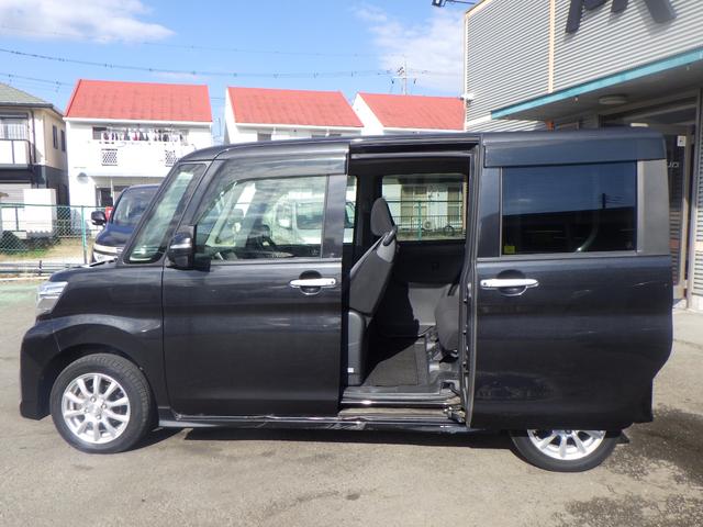 タント カスタムＸ　１年保証付　後期型　社外ナビ　ワンセグＴＶ　左側パワースライドドア　ＬＥＤヘッドライト　オートライト　スマートキー　プッシュスタート　社外アルミホイール　オートエアコン　電動格納ミラー　バニティミラー（12枚目）