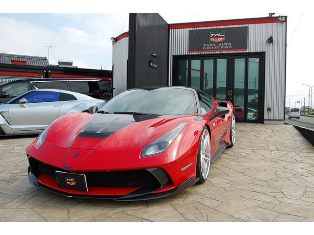 ４８８ＧＴＢ ベースグレード　マンソリーＳＩＲＡＣＵＳＡカスタム車両　ＧＴＢマンソリーシラクーサ　ロッソコルサレッドカラー　ＡＮＲＫＹ　ＡＮ３７　２１　２２インチ　ＦＲロベルタエアサス　Ｃａｐｒｉｓｔｏカーボンリアディフューザー　マフラー可変式（30枚目）
