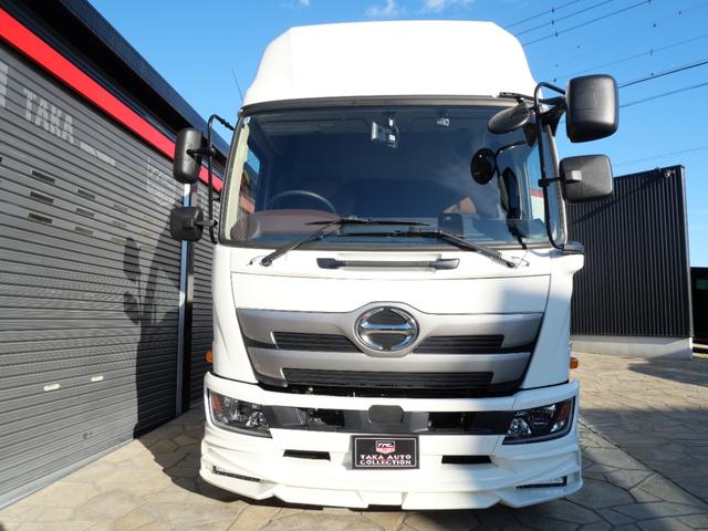 ヒノレンジャー 　ハイルーフ（標準キャブ）、ラバーマット付、ＥＴＣ２．０　ドラレコ　燃料タンク２００Ｌ　リアエアサス　遮光カーテン（ラウンド、センター、リア）、高機能シート（エアサス）、シートヒーター　フェイクレザー（5枚目）