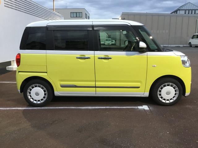 ムーヴキャンバス ストライプスＧ　１４インチフルホイールキャップ　ＬＥＤヘッドランプ　ＬＥＤフォグランプ　ホっとカップホルダー　両側パワースライドドア　キーフリーシステム　プッシュボタンスタート　ＵＶカットガラス（4枚目）