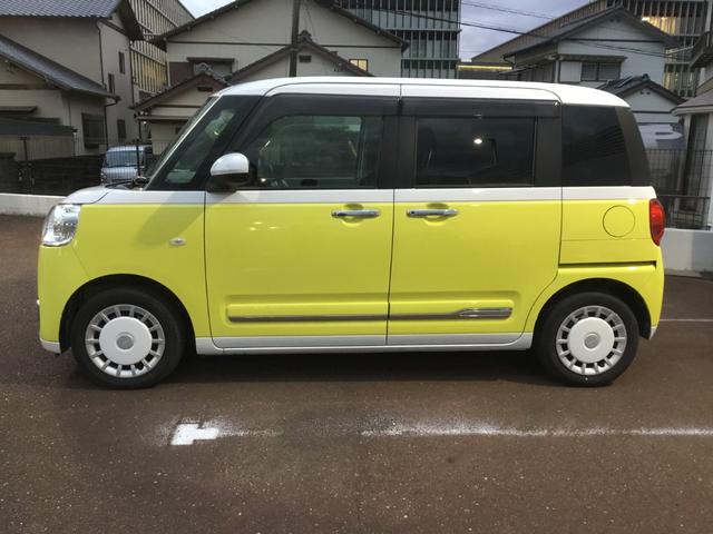 ムーヴキャンバス ストライプスＧ　１４インチフルホイールキャップ　ＬＥＤヘッドランプ　ＬＥＤフォグランプ　ホっとカップホルダー　両側パワースライドドア　キーフリーシステム　プッシュボタンスタート　ＵＶカットガラス（5枚目）