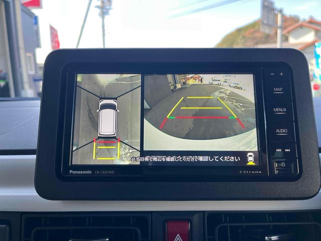 ムーヴキャンバス ストライプスＧ　ＥＴＣ　全周囲カメラ　両側電動スライドドア　ＴＶ　クリアランスソナー　衝突被害軽減システム　ＬＥＤヘッドランプ　スマートキー　アイドリングストップ　電動格納ミラー　シートヒーター　ベンチシート　ＣＶＴ（3枚目）