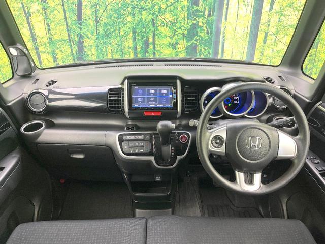 N-BOXカスタム G・Lパッケージ 禁煙車 純正ナビ バックモニター シティブレーキ 両側パワスラ HIDヘッド フォグ オートライト スマートキー ステアリングスイッチ 電動格納ミラー Bluetooth シートリフター(2枚目)