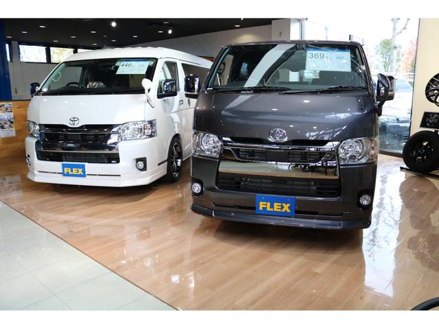 GL ロング FLEXオリジナル内装架装Ver1.5デニム仕様 2インチローダウン FLEXフロントスポイラー FLEXオーバーフェンダー FLEXホイールDELF03 ナビ ビルトインETC フリップモニター(55枚目)