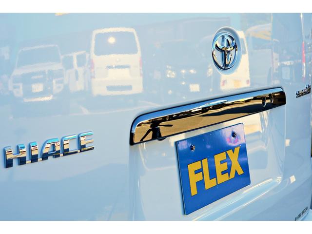 ハイエースバン スーパーGL ダークプライムII バットフェイスボンネット モデリスタフルエアロ リアバンパー FLEXオーバーフェンダー FLEXアルティメットVer2テール FLEXバルベロHEXホイール アルパインBIGX11インチナビ(40枚目)