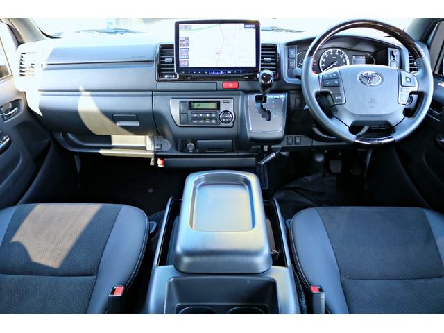 ハイエースバン スーパーGL ダークプライムII バットフェイスボンネット モデリスタフルエアロ リアバンパー FLEXオーバーフェンダー FLEXアルティメットVer2テール FLEXバルベロHEXホイール アルパインBIGX11インチナビ(46枚目)