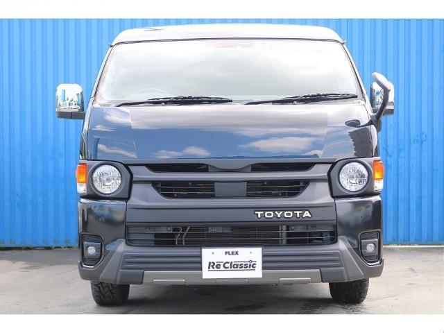 ハイエースバン スーパーGL ダークプライムII ReClassic施工 ボンネットスムージング T-Forceスポイラー オバフェン Delf04 オメガLEDテールランプ フリップベッド アルパイン7インチナビ&デジタルインナーミラー(9枚目)