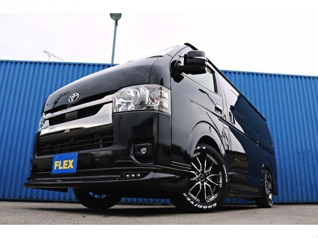 ハイエースバン スーパーGL ダークプライムII FLEXフロントスポイラー オーバーフェンダー DELF02ホイール アルティメットテール 1.5インチローダウン 室内サイドバー 7インチナビゲーション ビルトインETC バックカメラ(16枚目)