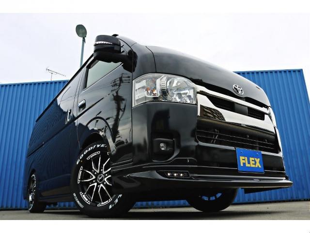 ハイエースバン スーパーGL ダークプライムII FLEXフロントスポイラー オーバーフェンダー DELF02ホイール アルティメットテール 1.5インチローダウン 室内サイドバー 7インチナビゲーション ビルトインETC バックカメラ(18枚目)