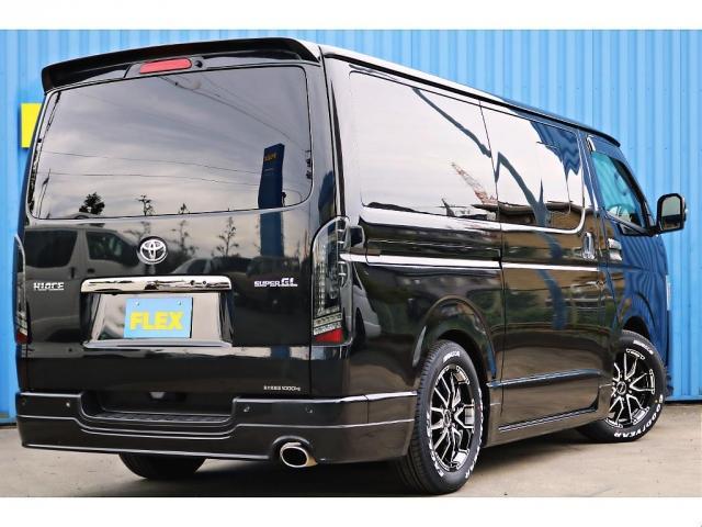 ハイエースバン スーパーGL ダークプライムII FLEXフロントスポイラー オーバーフェンダー DELF02ホイール アルティメットテール 1.5インチローダウン 室内サイドバー 7インチナビゲーション ビルトインETC バックカメラ(22枚目)