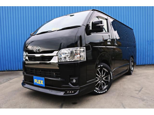 ハイエースバン スーパーGL ダークプライムII FLEXフロントスポイラー オーバーフェンダー DELF02ホイール アルティメットテール 1.5インチローダウン 室内サイドバー 7インチナビゲーション ビルトインETC バックカメラ(32枚目)
